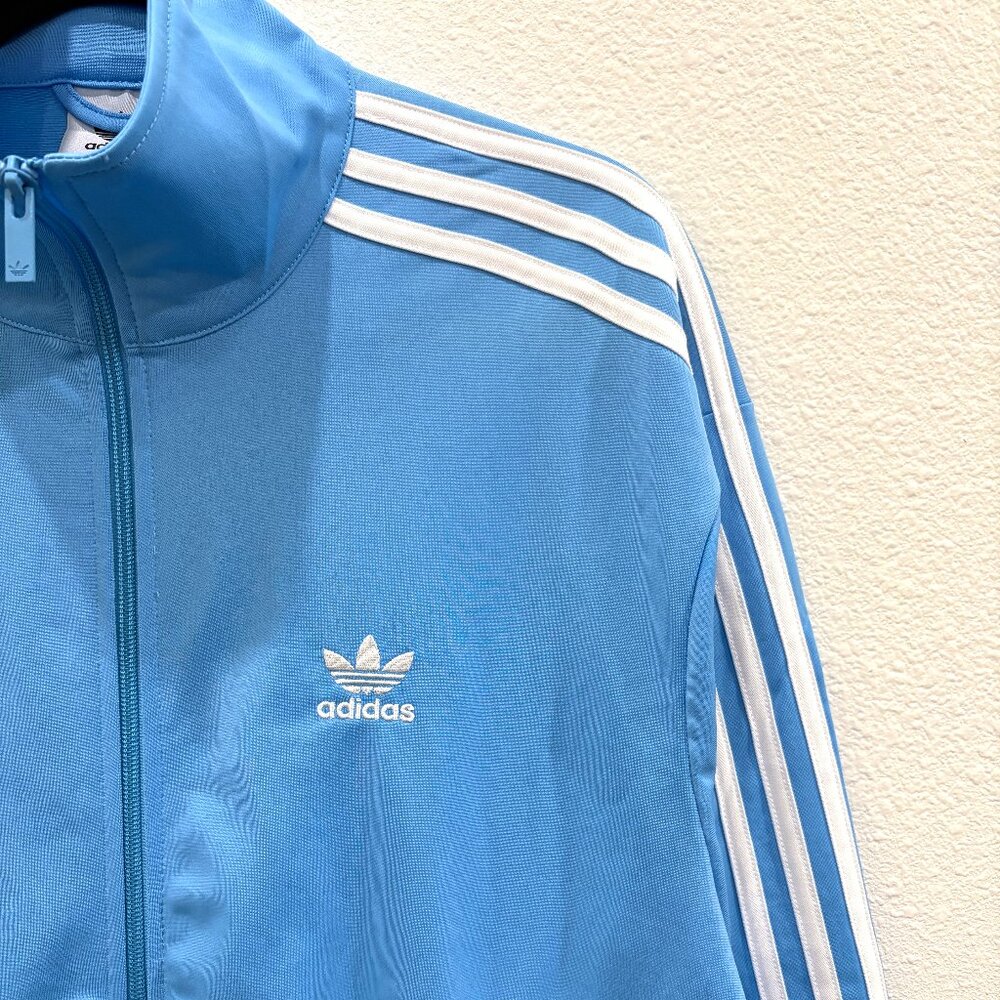NWT Adidas Originals Firebird Track Jacket Blue 3-Stripes Retro Top Men’s Medium - Picture 2 of 8